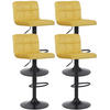 BARHOCKER 4er Set Samt Gelb - Gelb/Schwarz, Textil/Metall (40/85/40cm) - CLP