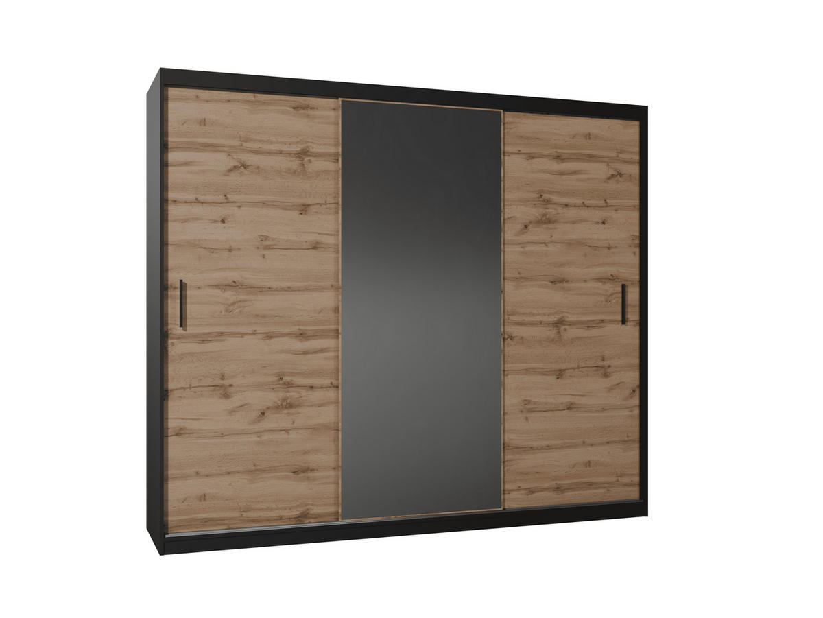 SCHWEBETÜRENSCHRANK Mirano Eiche Wotan 250 cm - Eiche Wotan, Holzwerkstoff (250/215/60cm) - Ravio