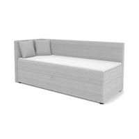BOXBETT ROBERTO 100/200 in Cord Hellgrau H4 links - Hellgrau, Holz/Holzwerkstoff (100/200cm) - Deine Möbel 24