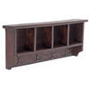 WANDGARDEROBE VINTAGE 70 Recyclingholz massiv, 4 Doppelhaken, 4 Fächer, Ablage 03 dunkelbraun - Dunkelbraun, Holz (70/27/11cm) - DESIGN DELIGHTS