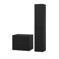 BADMÖBEL-SET Color Schwarz 2-Teilig (2S 60 + 2D 160) - Schwarz, Holzwerkstoff (90/160/45cm) - mzm24