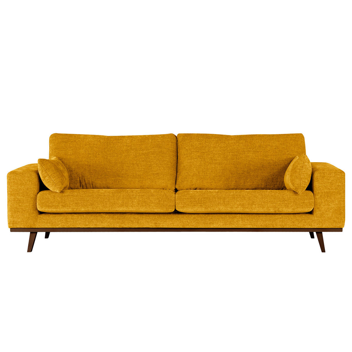 3-SITZER SOFA - Gelb/Buchefarben, Buchenholz/Textil (237/81/88cm) - home24