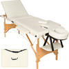MASSAGELIEGE 3 Zonen Daniel,210 x 95 x 84 cm,beige - Beige, Holz (61/62/185cm) - tectake
