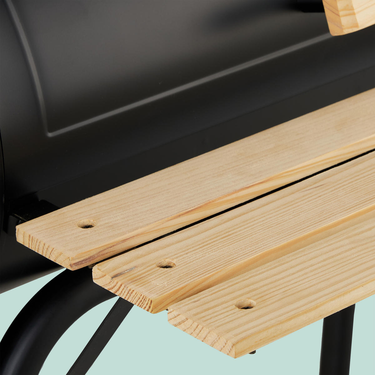 SMOKER-GRILL - Schwarz, Holz/Kunststoff (114/106/67cm) - Relaxdays