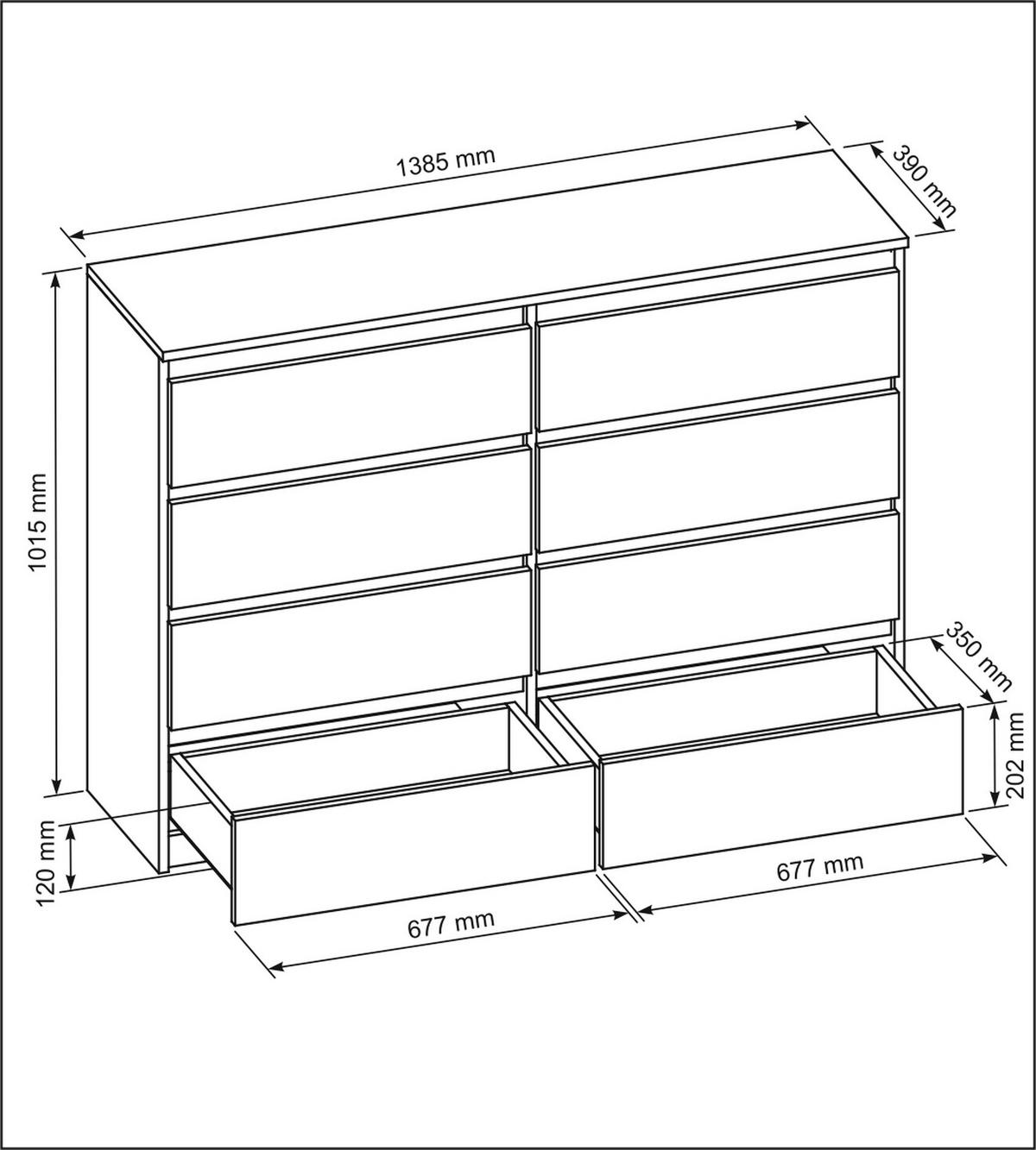 KOMMODE Sonoma 139/102/39 - Sonoma Eiche, Holzwerkstoff (139/102/39cm) - RAUMHIRSCH FURNITURE