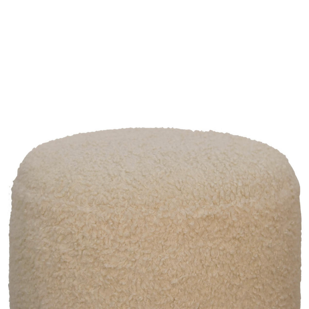 HOCKER aus Bouclé-Stoff - Messingfarben/Braun, Holz/Metall (37/38/37cm) - Artisan Furniture