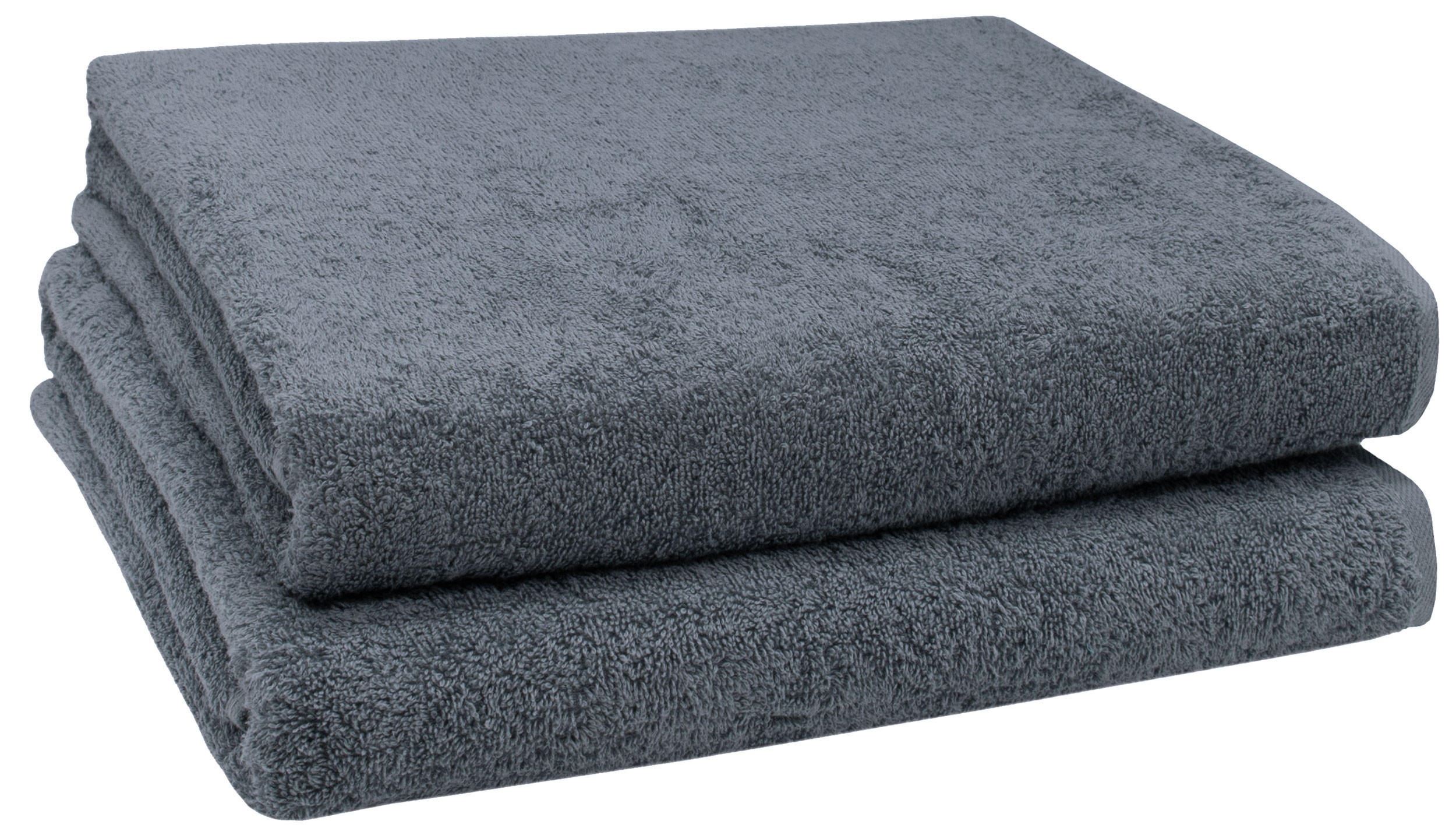 BADETUCH, 2er-Set, 100x150 cm, 100% Baumwolle, Schwarz - Grau, Textil (100/150cm) - Zollner