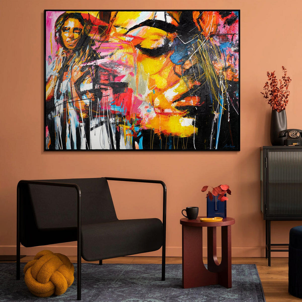 GEMÄLDE Symphonie der Farben Schattenfugenrahmen Pink 120x80 cm - Pink, Holz (120/80cm) - YS-art gallery