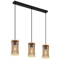HÄNGELEUCHTE Metall Rattan Braun - Braun, Holz (72/12/150cm) - Globo Lighting