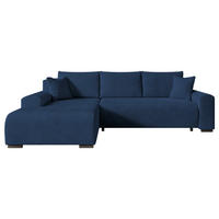 ECKSOFA Nelly mit Bettkasten und Schlaffunktion, Cordstoff in L-Form - Blau, Textil (270/185cm)