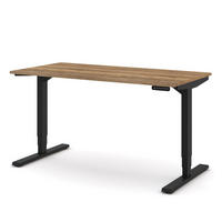 SCHREIBTISCH Elektrisch höhenverstellbarer Schreibtisch Y-Line Eiche Tabak Schwarz 140/70/62-127cm - Eiche Wotan/Schwarz, Holzwerkstoff/Metall (70/140/127cm) - ASSMANN