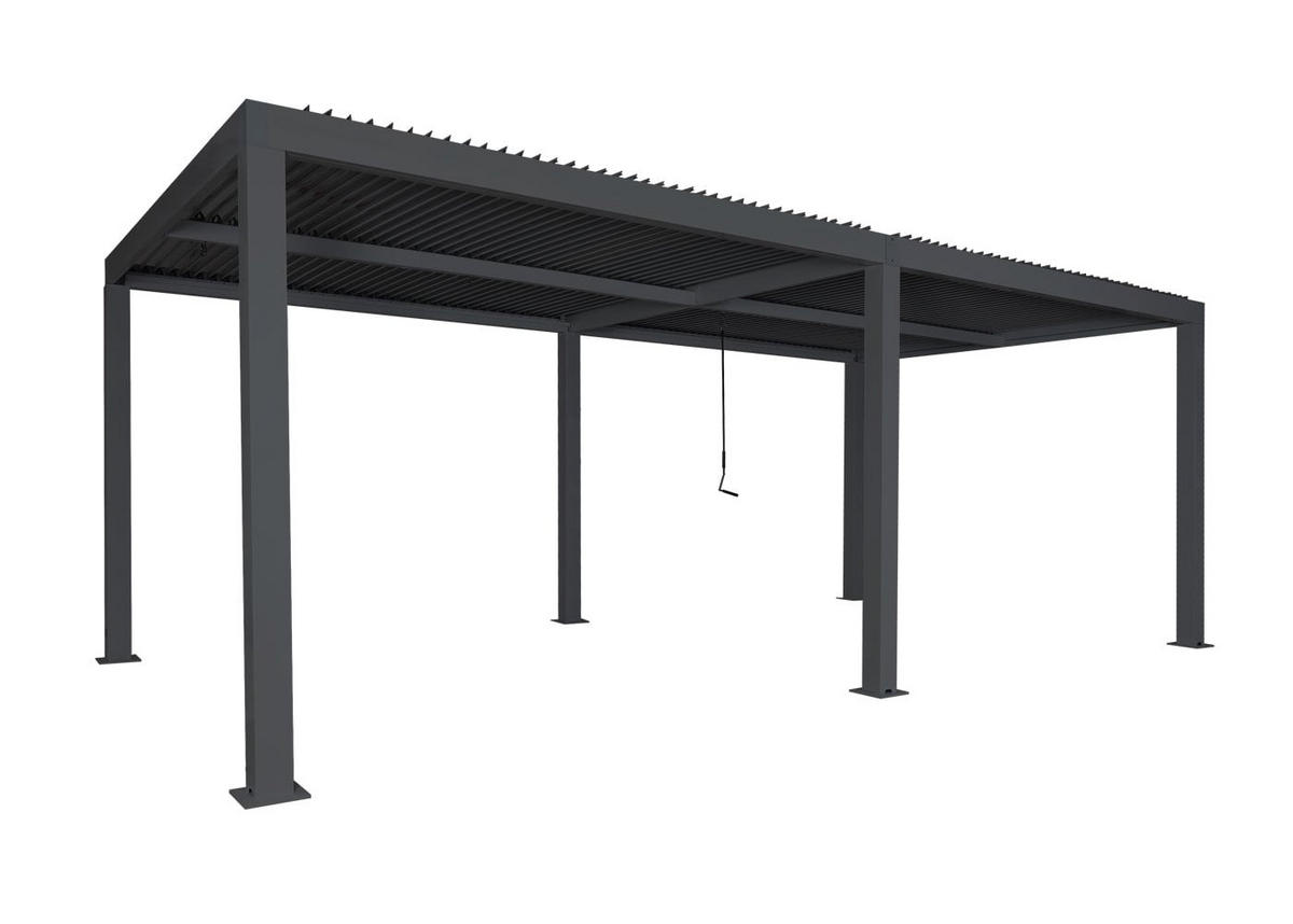 PERGOLA 220x600x300cm Anthrazit - Anthrazit, Metall (600/220/300cm) - BERLINLODGE