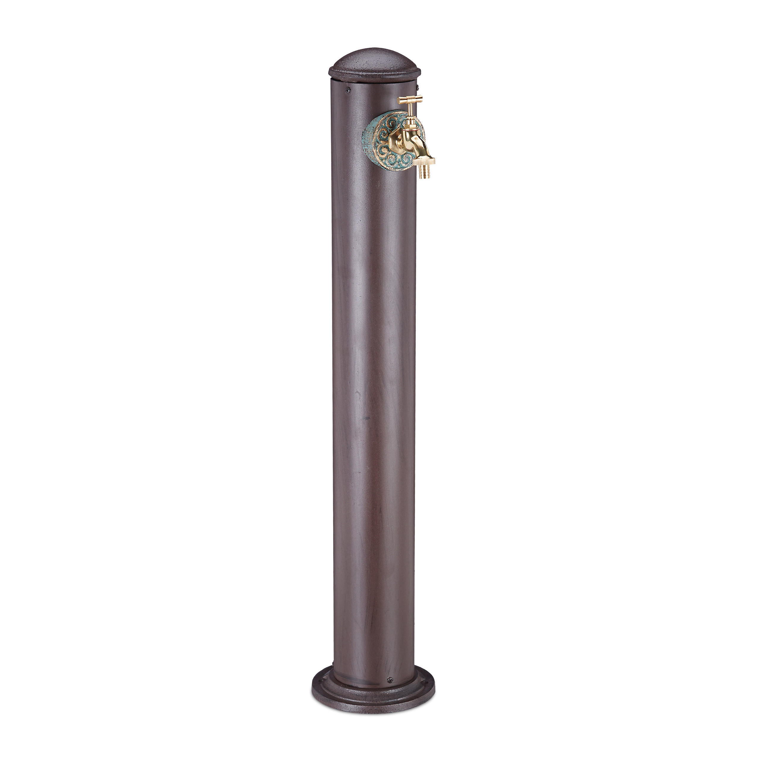 WASSERZAPFSÄULE - Braun, Metall (17/17/91cm) - Relaxdays