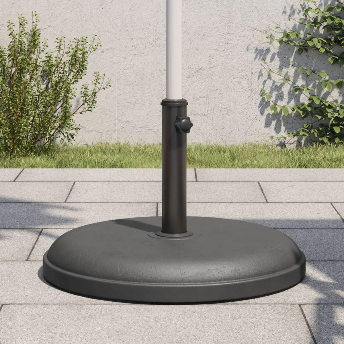 SONNENSCHIRMSTÄNDER Ø32/35/38 Mm Mast 25 Kg Rund - Grau, Stein (49.5/49.5cm) - vidaXL