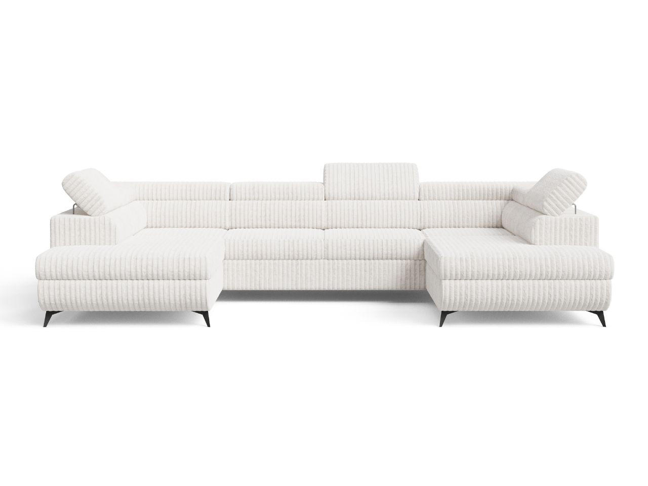 ECKSOFA U Argon Creme - Creme/Schwarz, Holz/Textil (322/190cm) - Graingold