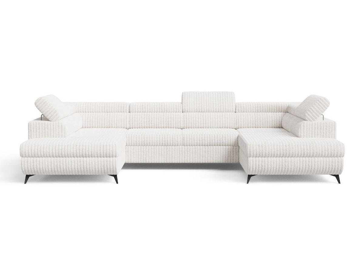 ECKSOFA U Argon Creme - Creme/Schwarz, Holz/Textil (322/190cm) - Graingold