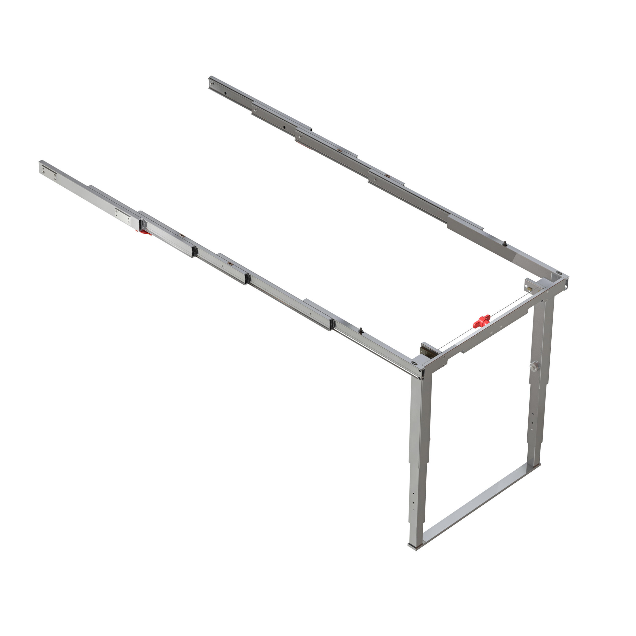 FÜHRUNG Party für ausziehbaren Tisch, Aluminium, Edelstahl-eloxiert - Edelstahlfarben, Metall (90/15/138cm) - EMUCA