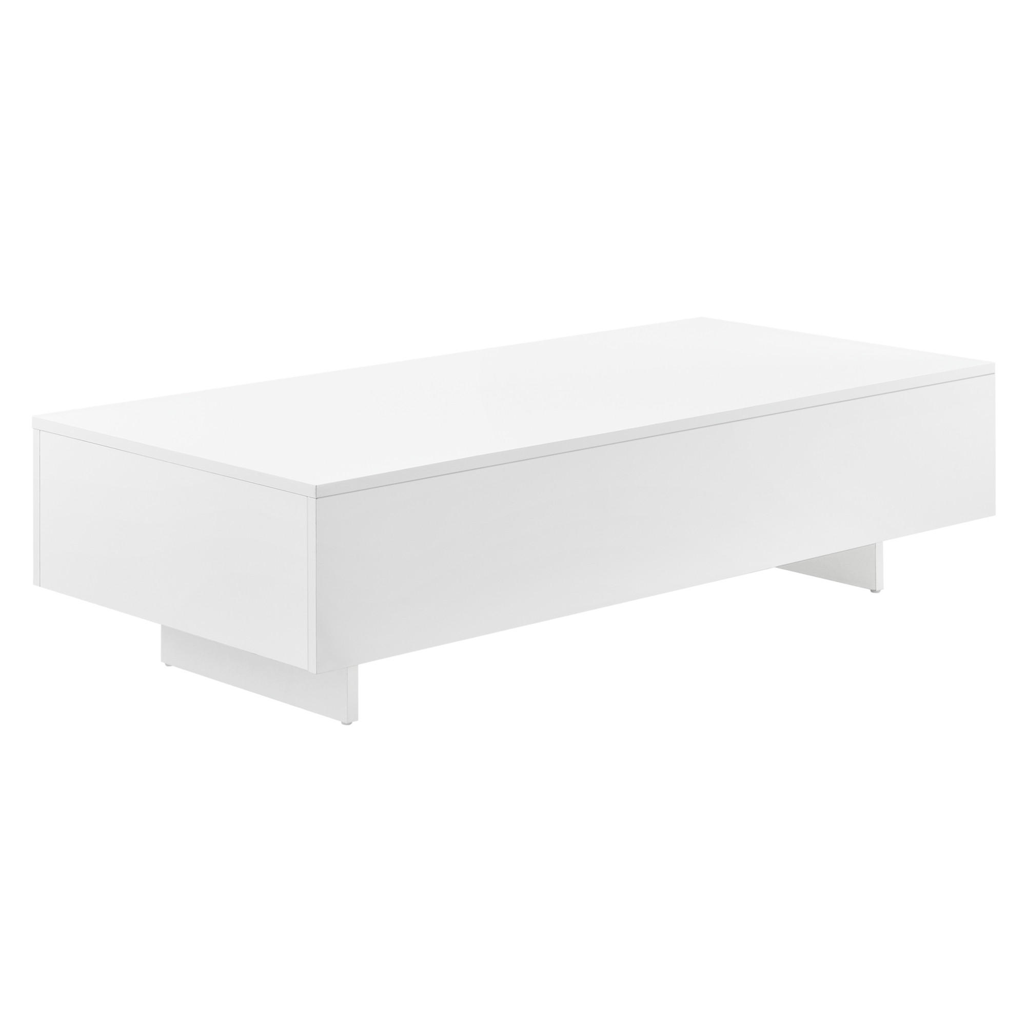 COUCHTISCH Lärketorp 115/55/31 - Weiß Hochglanz, Holzwerkstoff (55/115/31cm) - [en.casa]