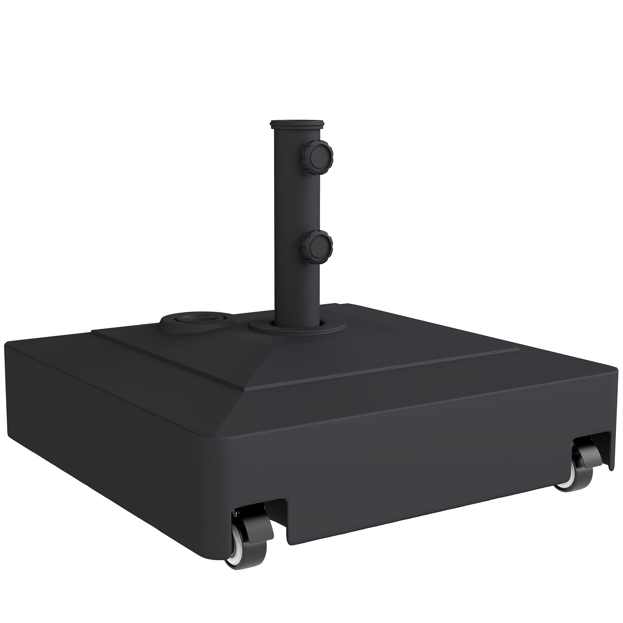 SONNENSCHIRMSTÄNDER HDPE Metall Schwarz - Schwarz, Kunststoff (54.5/54.5cm) - Outsunny