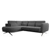 ECKSOFA ILUSIO L 250x205cm, Schlaffunktion, Dunkelgrau, Links - Dunkelgrau, Holz/Textil (205/248cm) - DomoHome