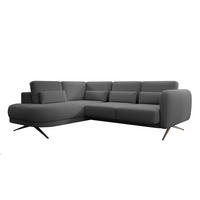 ECKSOFA ILUSIO L 250x205cm, Schlaffunktion, Dunkelgrau, Links - Dunkelgrau, Holz/Textil (205/248cm) - DomoHome