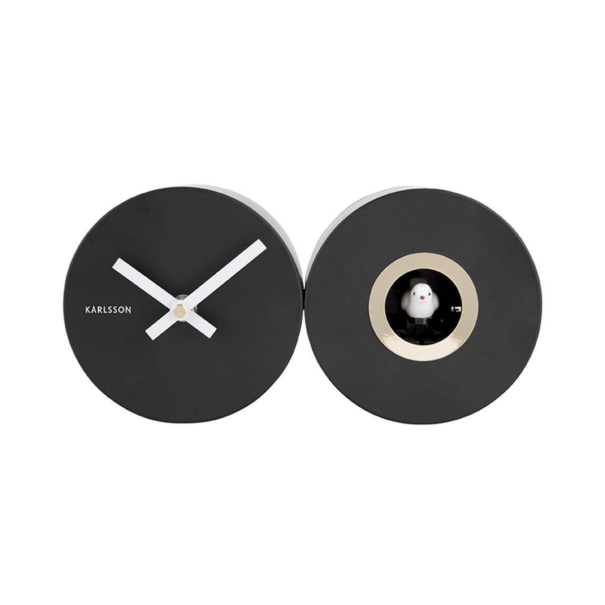 WANDUHR Duo Cuckoo 7.2/26/13 cm - Schwarz, Metall (26/13/7.2cm) - Karlsson