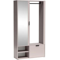 GARDEROBEN-SET Lena Uni mit Spiegel, Sitzbank & Kleiderstange – 100/189/33 cm – Beige, Kaschmir - Beige, Holzwerkstoff (100/189/33cm) - WFL GROUP