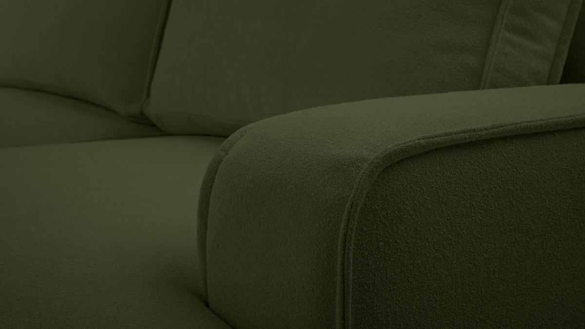 ECKSOFA L Form Ablia Dunkelgrün 267/168/87 cm mit Schlaffunktion R - Schwarz/Grün, Kunststoff/Textil (267/168cm) - AX Living