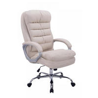 CHEFSESSEL Stoff creme - Chromfarben/Creme, Textil/Metall (68/116/77cm) - CLP