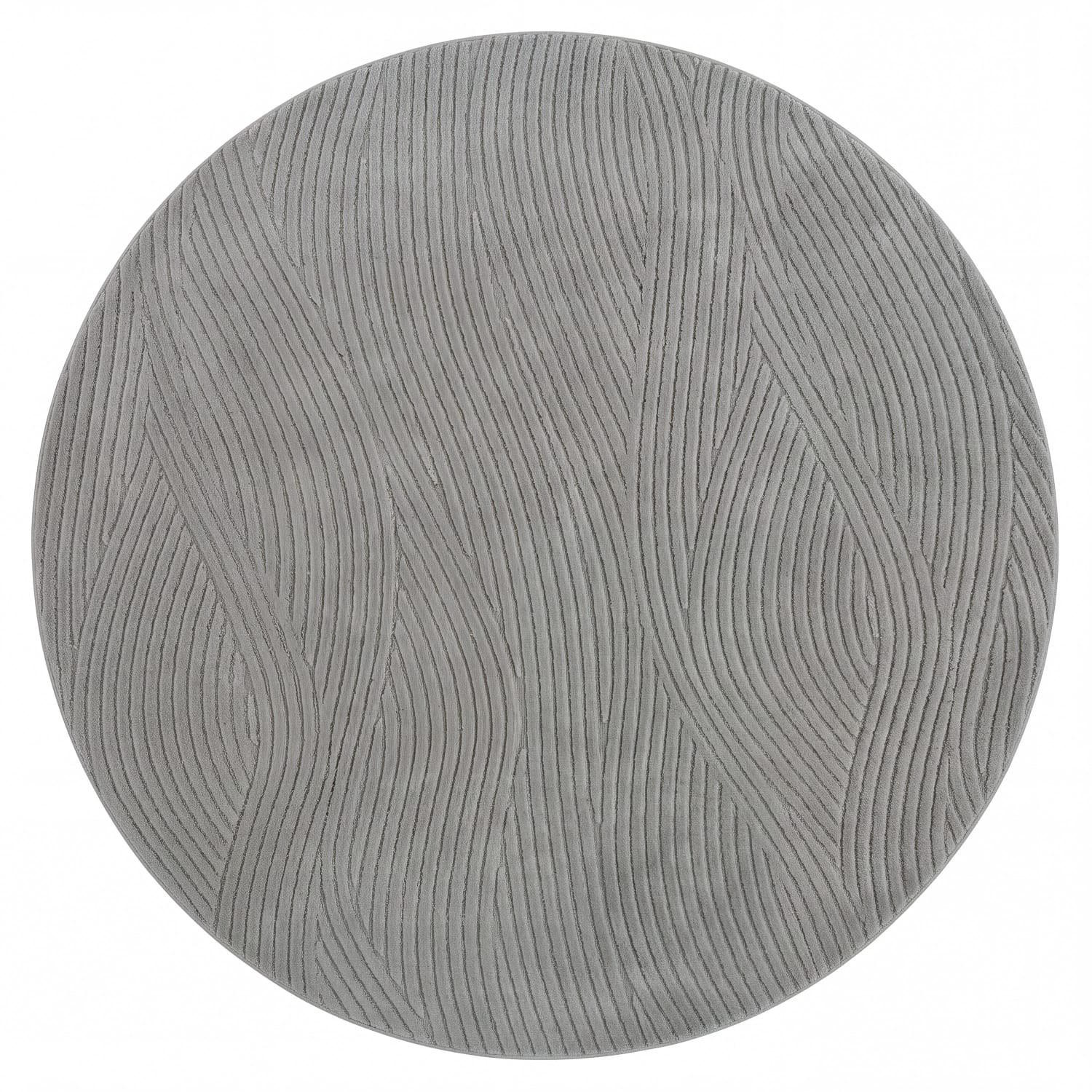 Paco Home Hochflorteppich Grau 160x160 cm