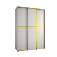 SCHWEBETÜRENSCHRANK 235,2/170/45 3-türig - Goldfarben/Weiß, Holz/Metall (170/235/45cm) - Abiks Möbel