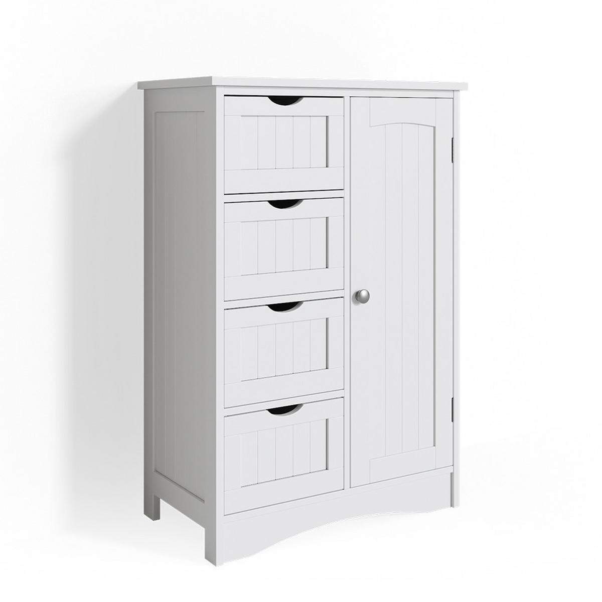 BADSCHRANK Bianco Weiß 55 x 81 cm - Weiß, Holzwerkstoff (55/81/30cm) - Vicco