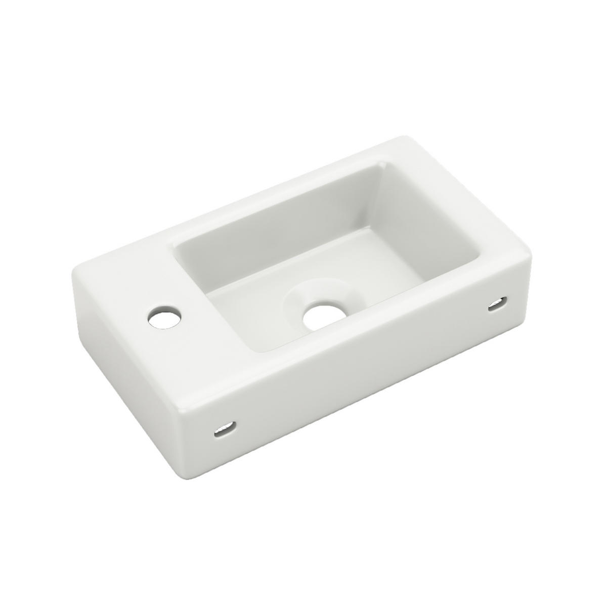 KOUPELNOVÁ skříňka s umyvadlem z MDF 46x26x56 cm v dekoru přírodního dřeva se soft-close dvířky a 3D čelem - přírodní, kompozitní dřevo (46/56/26cm) - Modfu