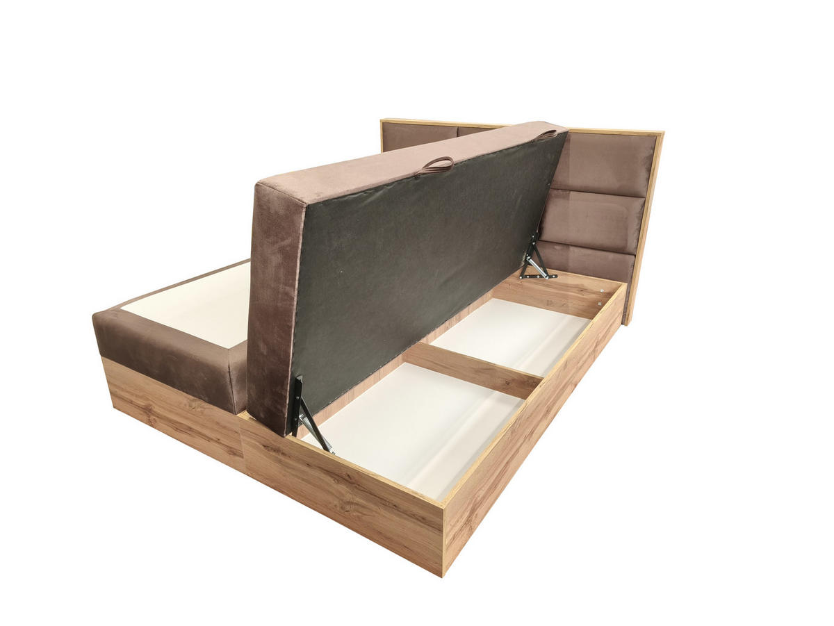 BOXSPRINGBETT Loly 140x200 cm H4 Taschenfederkern Braun - Braun, Textil (140/200cm) - KS Home Concept