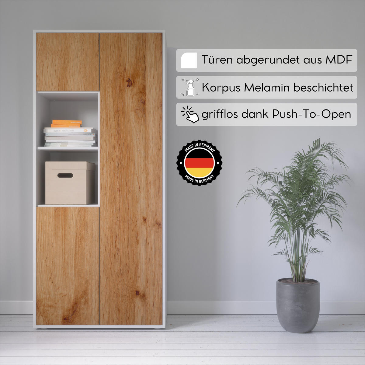 AKTENSCHRANK Amira T20 Eiche Wotan 180/80/40 cm - Eiche Wotan, Holzwerkstoff (80/180/40cm) - SIMPLYFURN