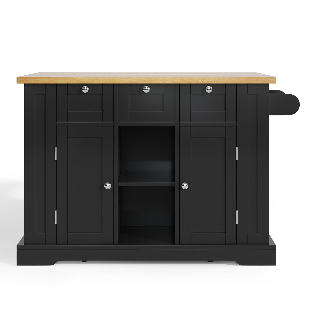 KÜCHENINSEL mit ausziehbarer Arbeitsplatte 132 cm Natur/Schwarz - Schwarz, Holz (70/87/132cm) - Beauniv