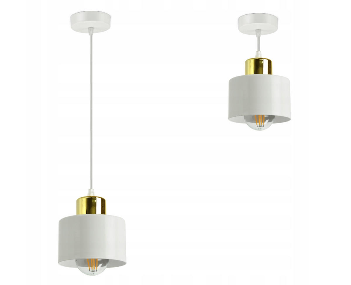 PENDELLEUCHTE Roller - Goldfarben/Weiß, Metall (12/12/70cm) - kiki design