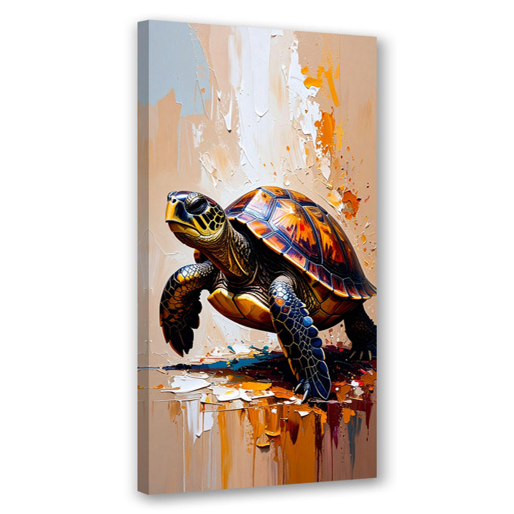 LEINWANDBILD Schildkröte Meer Ozean Natur 60x120cm - Beige, Textil (60/120cm) - Feeby