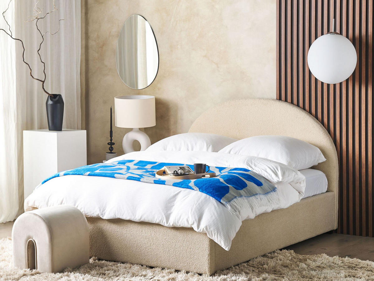 POLSTERBETT Beige 140x200 cm Vaucluse - Beige, Textil (140/200cm) - Beliani