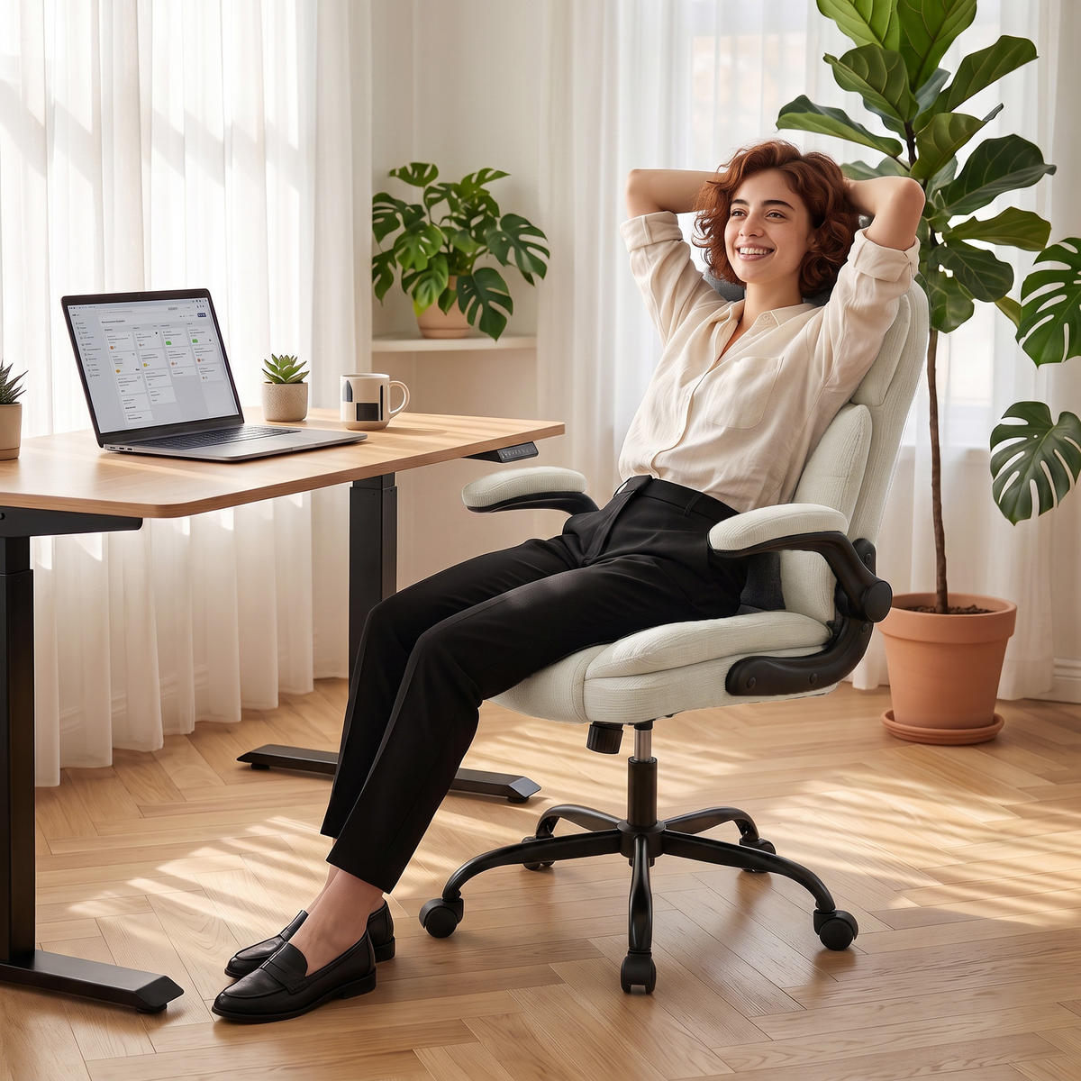 BÜROSTUHL Beige 70.0/67.0/108.0 cm - Beige, Metall (67/108/70cm)