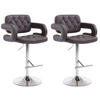 BARHOCKER Dubai, 2er Set, Gestell Metall in Chromoptik, Kunstleder Braun - Chromfarben/Braun, Kunststoff/Textil (52/100/55cm) - TPFLiving