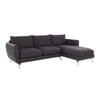ECKSOFA Elou Graphit Microfaser - Chromfarben/Graphitfarben, Holz/Textil (261/167cm) - S-Style Möbel