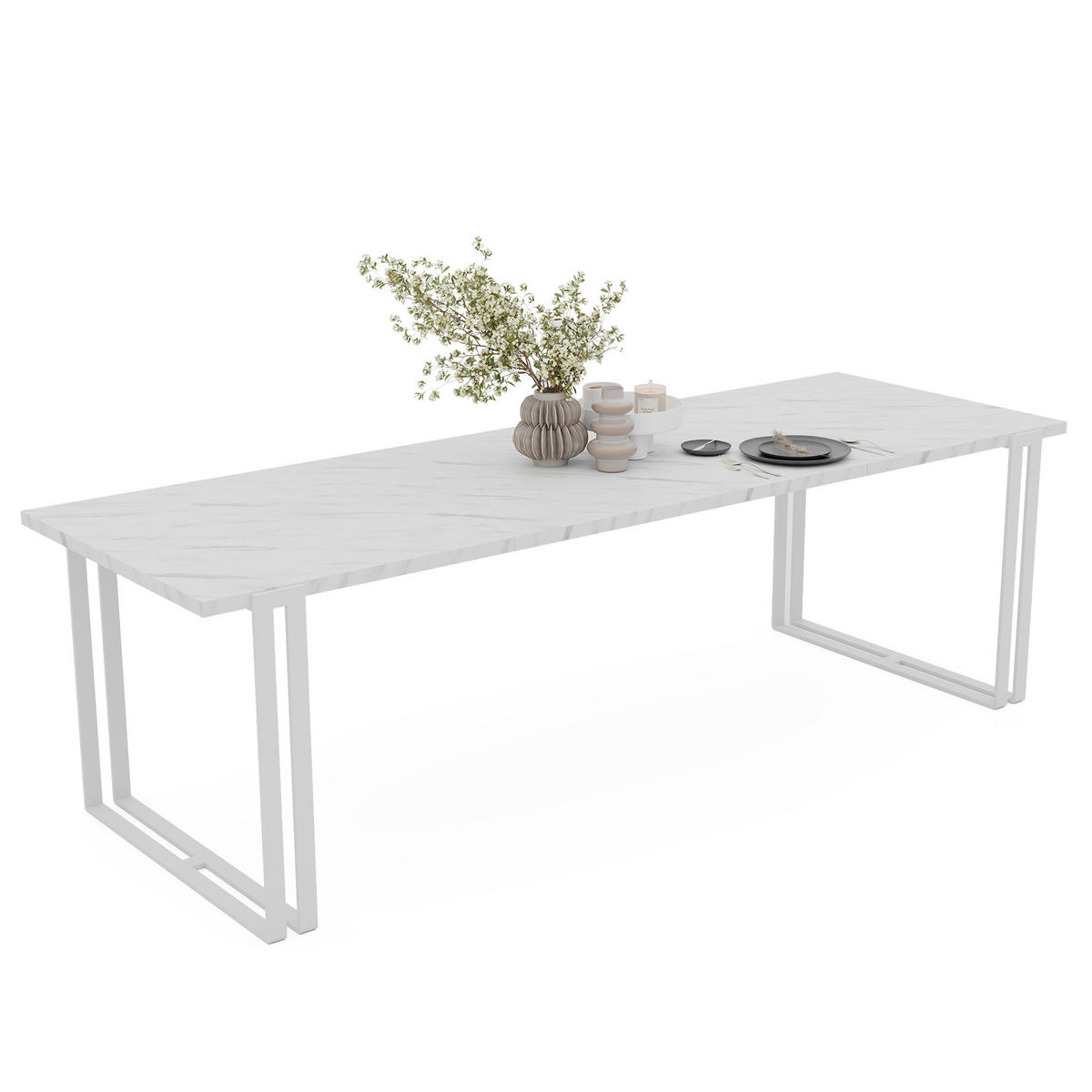 TISCH ausziehbar aus MDF, Weiß - Weiß, Holzwerkstoff (120/80/76cm) - Idohome