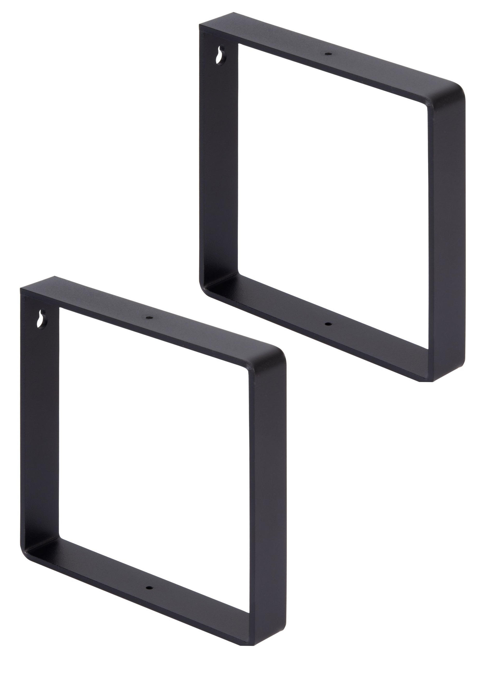 REGALTRÄGER als 2er Set Conny, Stahl in verschiedenen Trendfarben - Schwarz, Metall (3/18/18cm) - Alberts