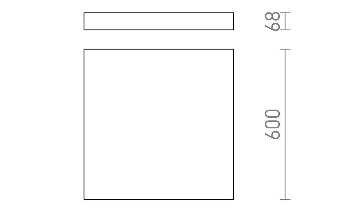 DECKENLEUCHTE LARISA SQ 60 DIMM Weiß 100 W - Weiß, Metall (60/60/7cm) - Rendl