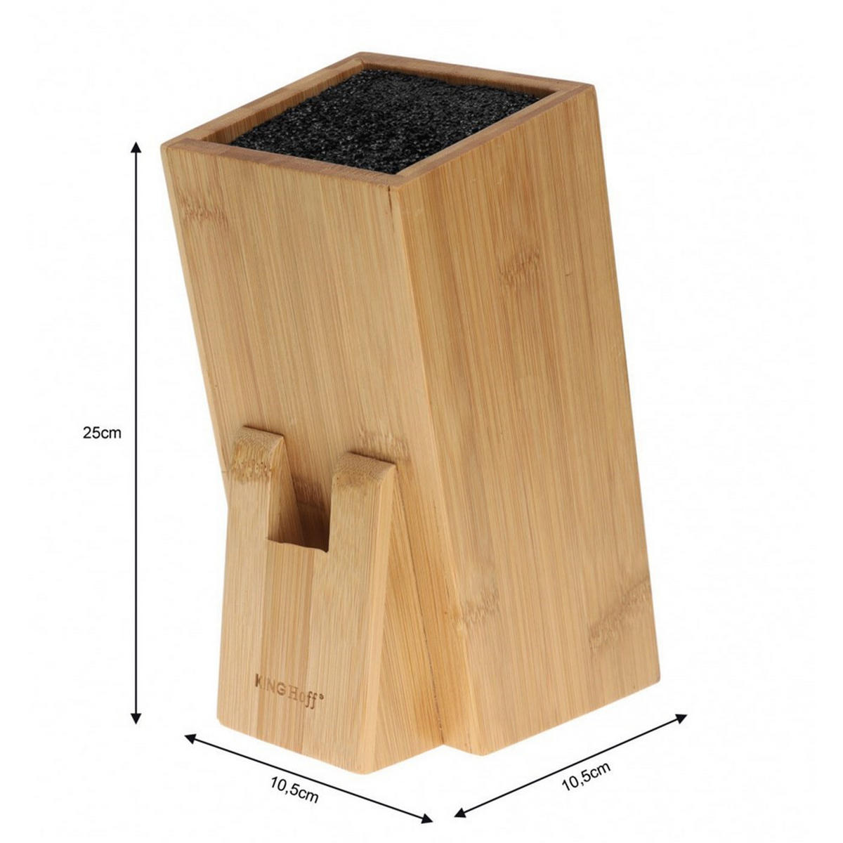 MESSERBLOCK Braun 10.5/10.5/10.5 cm KH1558 - Braun, Naturmaterialien (10.5/10.5/10.5cm) - Kinghoff 