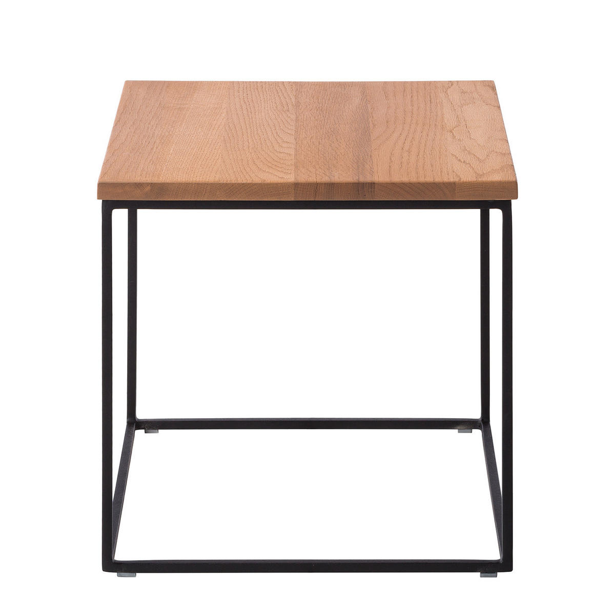 BEISTELLTISCH - Eiche massiv / Metall - Eichefarben, Holz/Metall (40/40/40cm) - home24