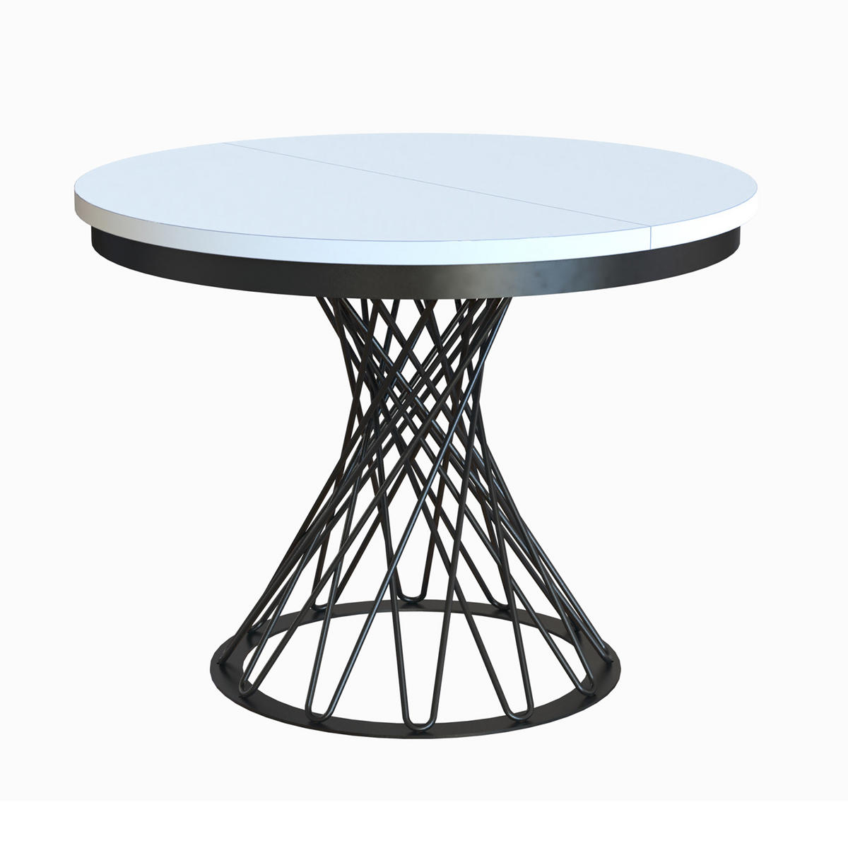 ESSTISCH LUCO - Schwarz/Weiß, Holzwerkstoff (100/100/77cm) - Meblini