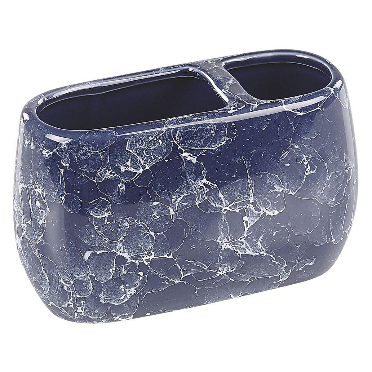 BADEZIMMER Set 6-teilig Keramik blau Antuco - Blau, Keramik (15/34/12cm) - Beliani