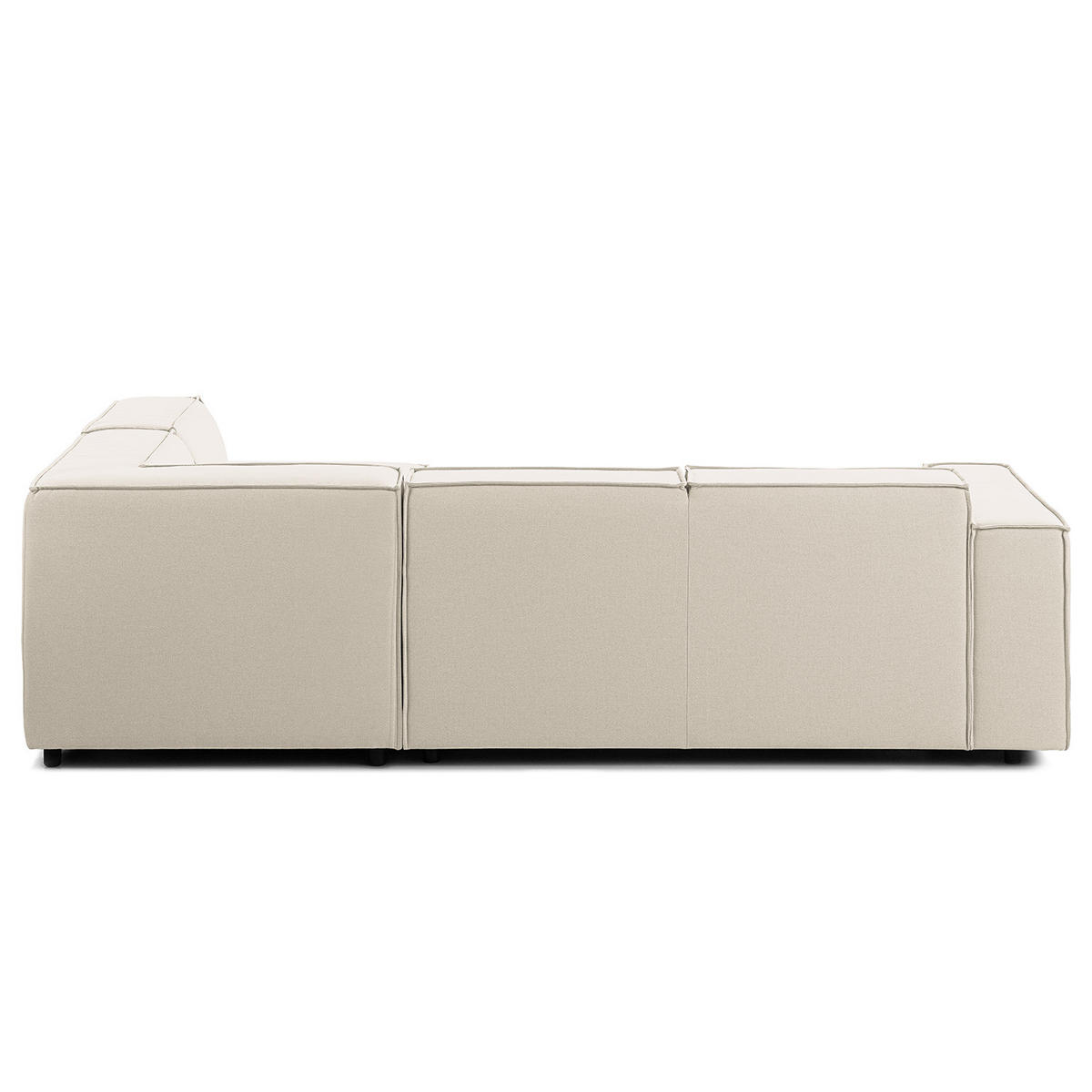 ECKSOFA mit Ottomane - Schwarz/Weiß, Kunststoff/Textil (260/234cm) - home24